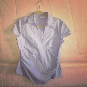 New York & Company Baby Blue Blouse size L